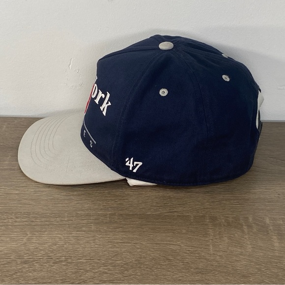 47 Brand New York Yankee’s Baseball Hat Mens Dark Blue Gray White Red Snap Cap - Picture 5 of 16